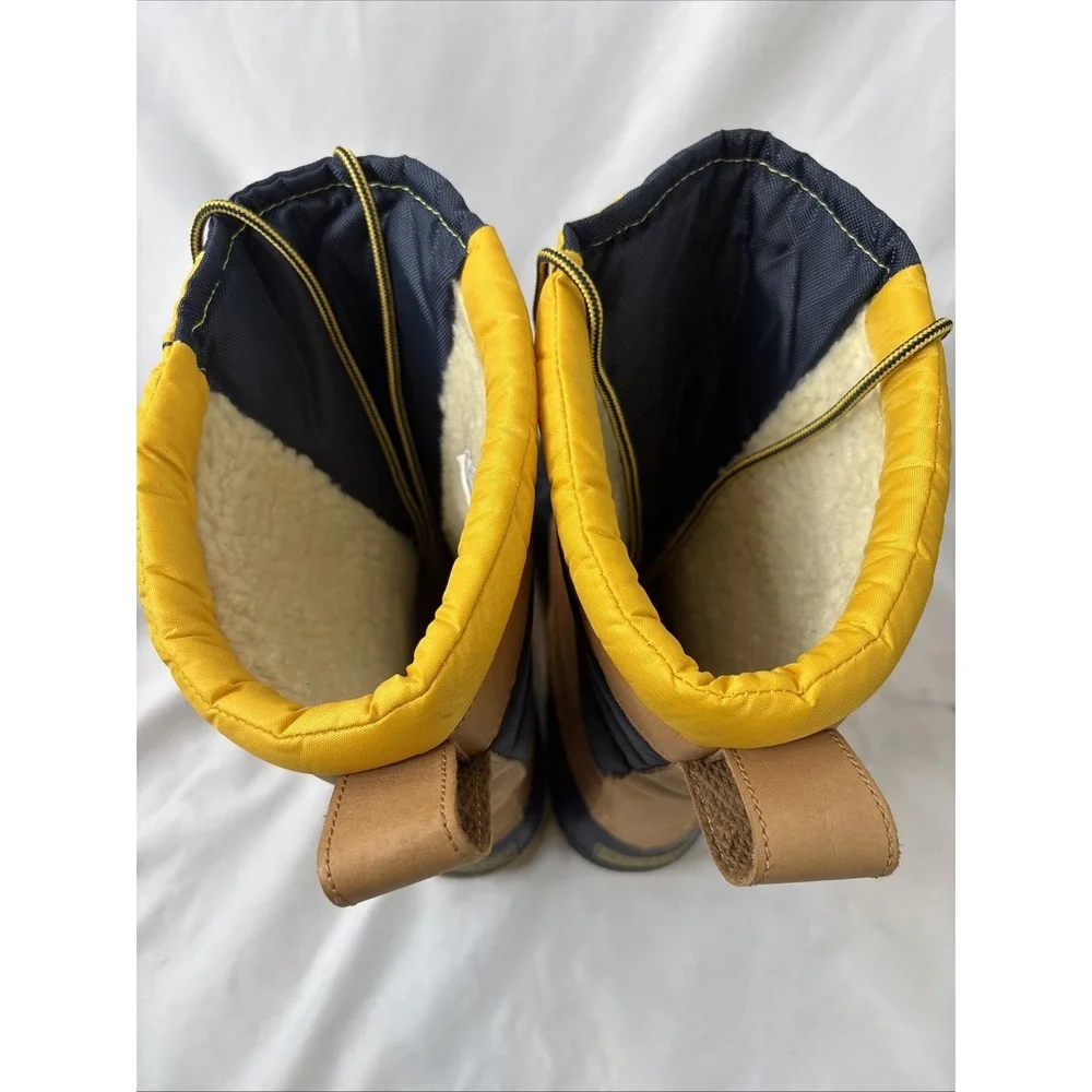 Lands' End Men's 10D‎ Waterproof Snow Rain Duck Boots Sherpa Lined Blue Yellow - Picture 7 of 10